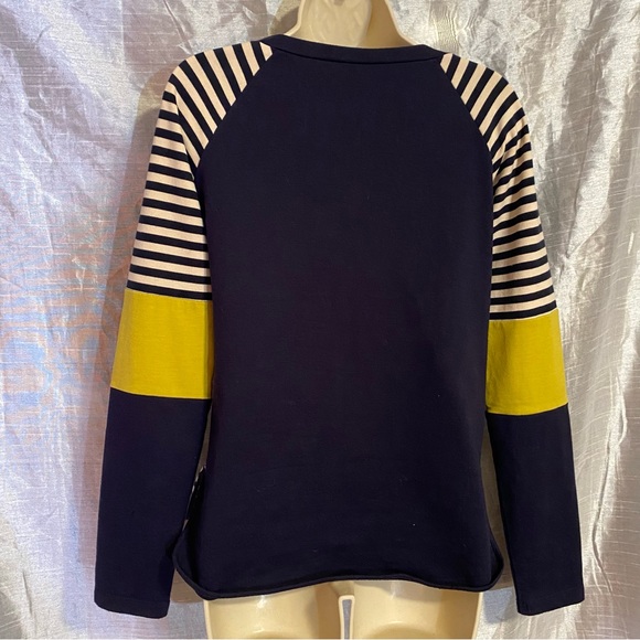 People Like Frank color block 1/4 zip top SZ M, GUC, striped with curved… - Picture 4 of 8